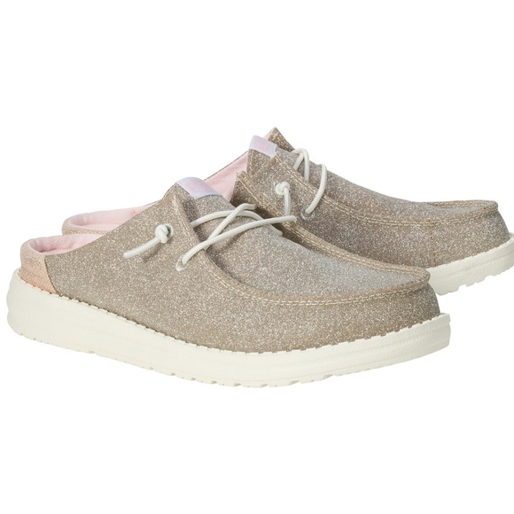 Hey Dude Wendy Metallic Sparkle - Mocassini Donna Con Tomaia Glitterata, Lacci Elastici, Suola Leggera E Flessibile